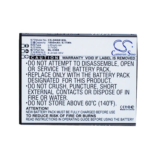 Bsc Preferred Gionee GN705T GN705W GN818T Mobile Phone Replacement Battery - CS-GNN818SL
