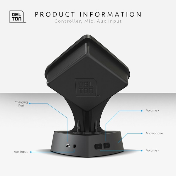Delton Portable Wireless Speaker, with Loud Stereo Sound, For Desktop Computers, Laptops, & Tablets - DLSPKR-BK