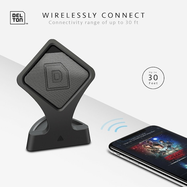 Delton Portable Wireless Speaker, with Loud Stereo Sound, For Desktop Computers, Laptops, & Tablets - DLSPKR-BK