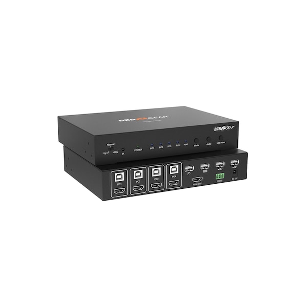 Bzbgear 4x1 1080P FHD HDMI MultiViewer with KVM USB2.0 Ports with Support up to 4 Computers - BG-MKVM41R