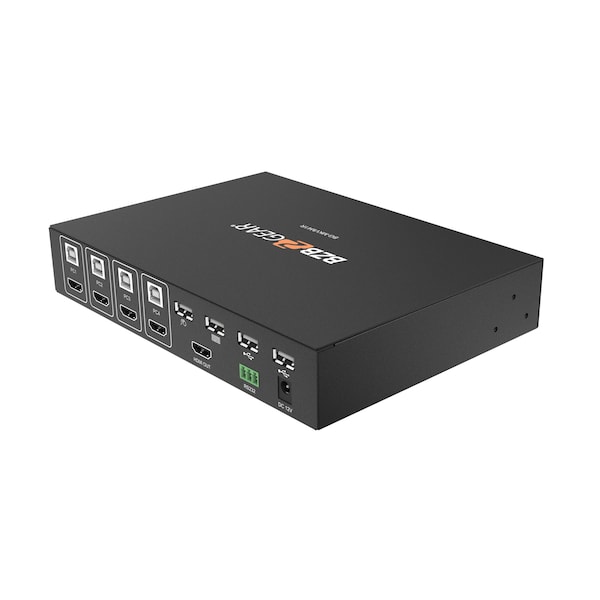 Bzbgear 4x1 1080P FHD HDMI MultiViewer with KVM USB2.0 Ports with Support up to 4 Computers - BG-MKVM41R
