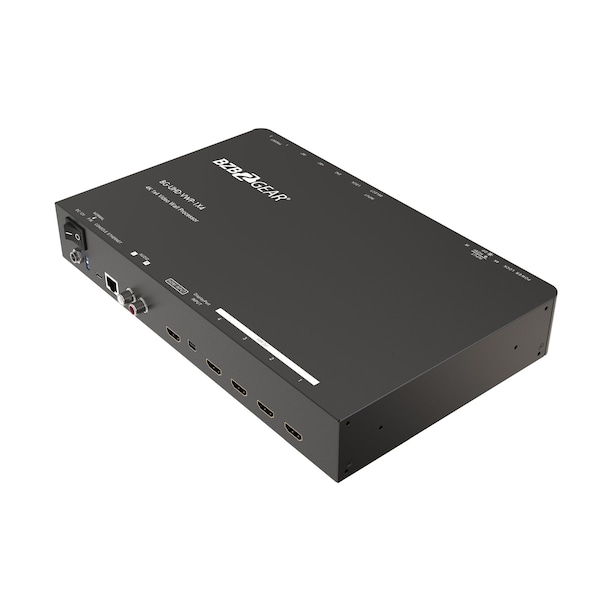 Bzbgear 4-Port 4K UHD Video Wall processor with Scaler, Audio and 1X3/1X4/2X2/4X1 Layout - BG-UHD-VWP-1X4