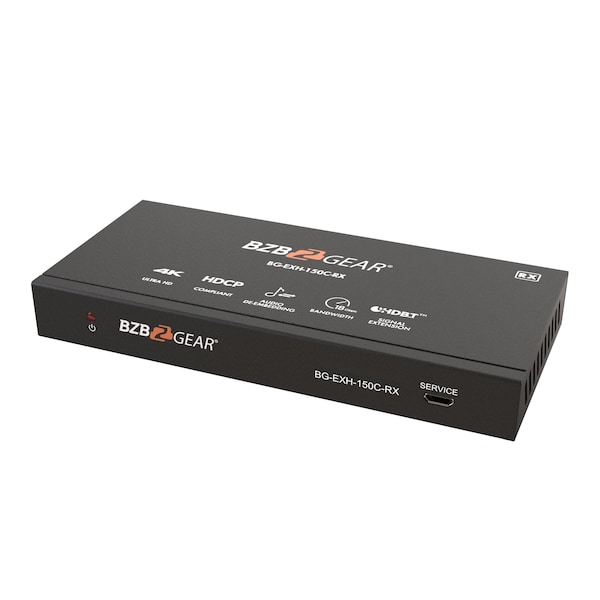 Bzbgear 4K UHD HDMI HDBaseT Long Range Extender with Bi-directional IR RS-232 and CEC up to 490ft - BG-EXH-150C