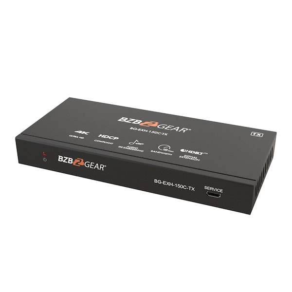 Bzbgear 4K UHD HDMI HDBaseT Long Range Extender with Bi-directional IR RS-232 and CEC up to 490ft - BG-EXH-150C