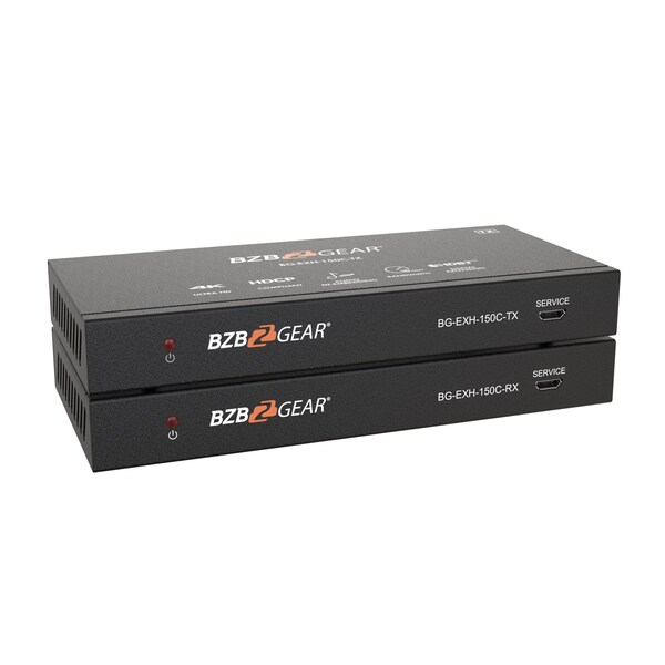 Bzbgear 4K UHD HDMI HDBaseT Long Range Extender with Bi-directional IR RS-232 and CEC up to 490ft - BG-EXH-150C