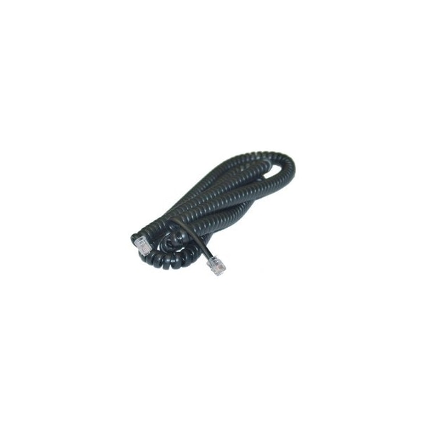 Swe-Tech 3C Telephone Handset Cord Voice, 4P4C RJ22 male to RJ22 male, blk, Coil, Reverse, 25ft. 50 inches coiled - FWT8104-54125BK