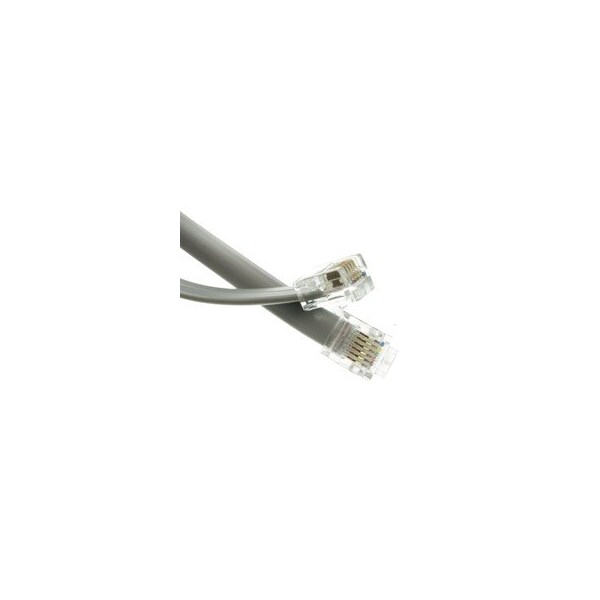 Swe-Tech 3C Telephone Cord Data, RJ12, 6P / 6C, Silver Satin, Straight, 1 foot - FWT8102-66101