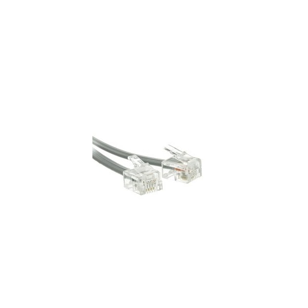 Swe-Tech 3C Telephone Cord Voice, RJ11, 6P / 4C, Silver Satin, Reverse, 25 foot - FWT8101-64225