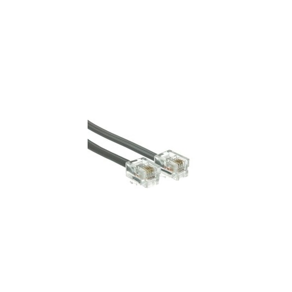 Swe-Tech 3C Telephone Cord Data, RJ11, 6P / 4C, Silver Satin, Straight, 2 foot - FWT8101-64102