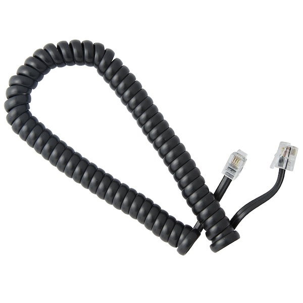 Newhouse Hardware 7 ft Uncoiled/1.33 ft Coiled Telephone Handset Cord, With RJ9 (4P4C) Connectors, Black, 5PK - HSC7-BK-05