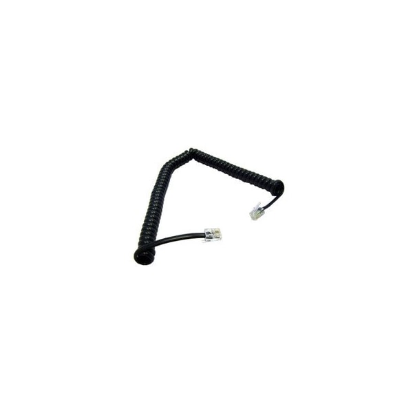 Swe-Tech 3C Telephone Handset Cord Voice, 4P4C RJ22 male to RJ22 male, blk, Coil, Reverse, 12ft. 25 inches coiled - FWT8104-54112BK