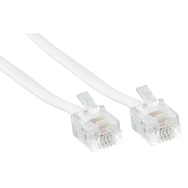 Newhouse Hardware 15 ft Telephone Extension Cord, With RJ11 (6P4C) Connectors, White, 5PK - BC15-WH-05