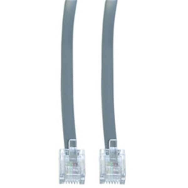 Cable Wholesale CableWholesale 8101-64250 Telephone Cord (Voice)  RJ11  6P  4C  Silver Satin  Reverse  50 foot - 8101-64250