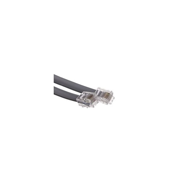 Swe-Tech 3C Telephone Cord Voice, RJ12, 6P / 6C, Silver Satin, Reverse, 7 foot - FWT8102-66207