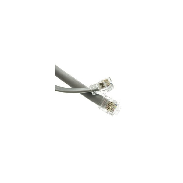 Swe-Tech 3C Telephone Cord Data, RJ12, 6P / 6C, Silver Satin, Straight, 7 foot - FWT8102-66107