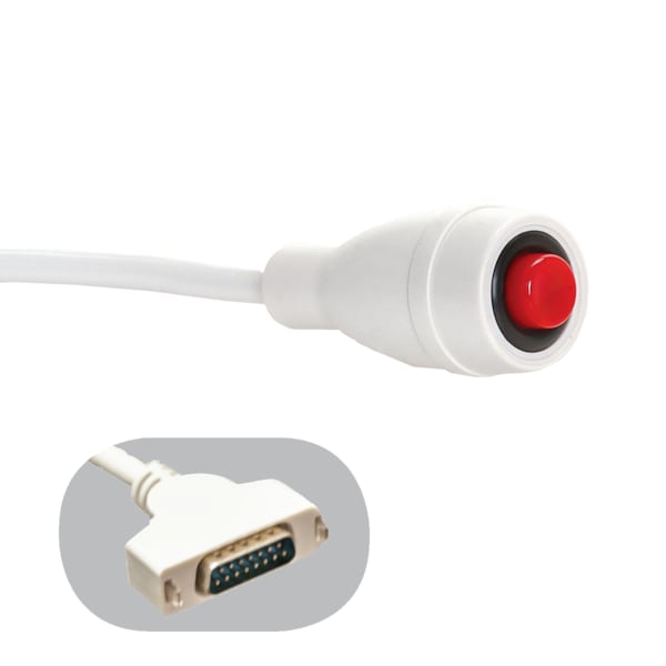 Crest Healthcare EconoCall Call Cord, 12' Cord, Simplex 15-Pin Plug - 117750-10