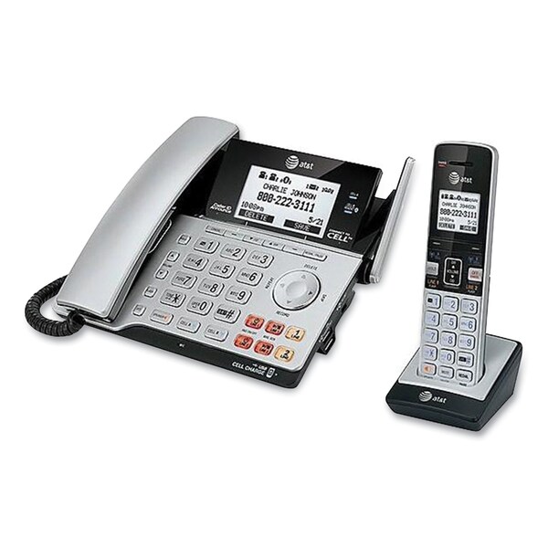 At&T Connect to Cell Two-Line Corded/Cordless Phone, Corded Base Station and 1 Additional Handset - TL86103