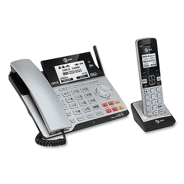 At&T Connect to Cell Two-Line Corded/Cordless Phone, Corded Base Station and 1 Additional Handset - TL86103