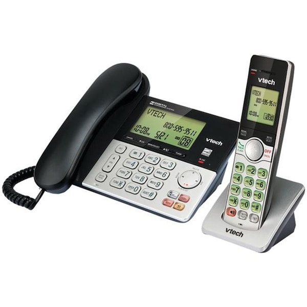 Vtech Vtech VTCS6949 Corded & Cordless 2-Handset Telephone System with Dual Caller ID; Black - VTCS6949