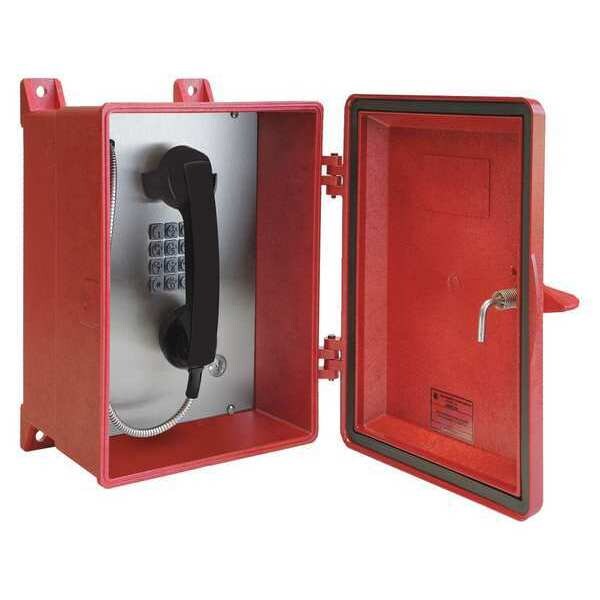Hubbell Gai-Tronics Telephone, Analog, Red, Surface Mount - 354-001RDAC