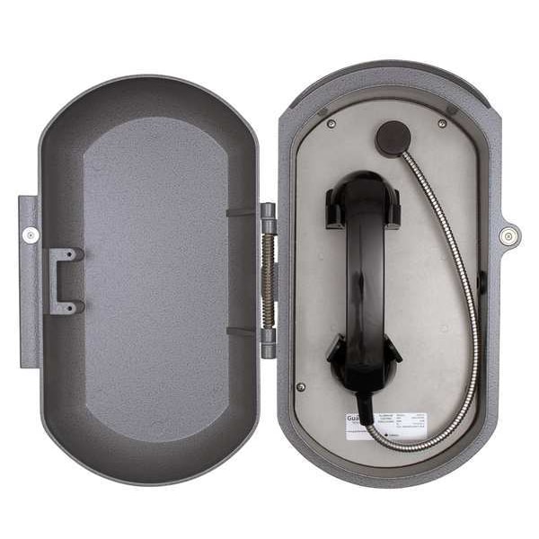 Guardian Telecom Aluminum Casting Ringdown Telephone, Armored Cord, Wall Mount, Gray - ACR-41