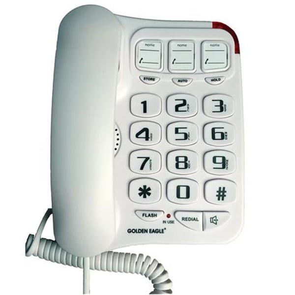 Teledynamics Teledynamics GO-GEE3104WH Big Button Phone with Speakerphone - White - GO-GEE3104WH