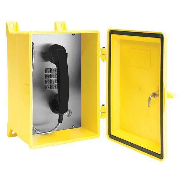 Hubbell Gai-Tronics Telephone, Analog, Yellow, Surface Mount - 354-001YLACSK
