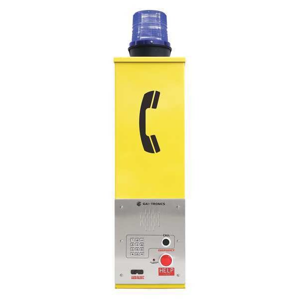 Hubbell Gai-Tronics Emergency Phone Tower, Yellow, Wall Mount - 241WM-001