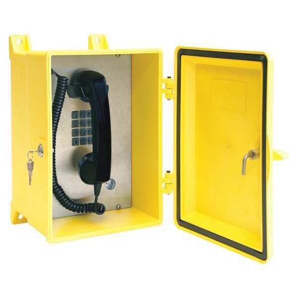 Hubbell Gai-Tronics Telephone, Analog, Yellow, Surface Mount - 354-001YLSK