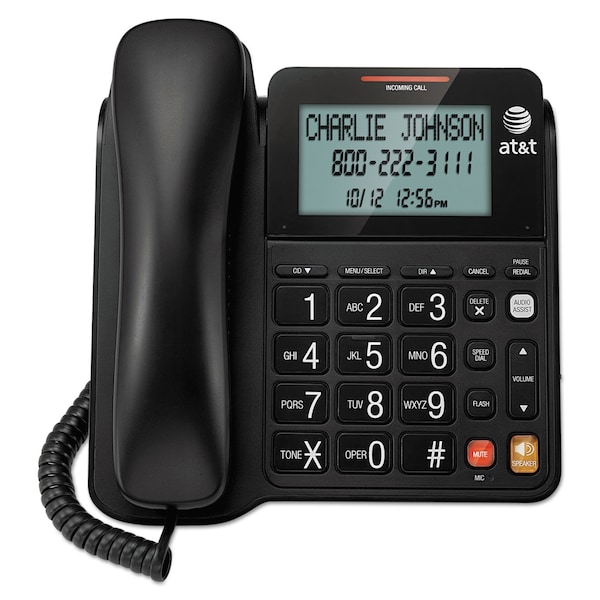 At&T AT&T CL2940 Standard Phone - Black - 1 x Phone Line - Speakerphone - Hearing Aid Compatible - CL2940