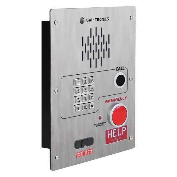 Hubbell Gai-Tronics Emergency Telephone, Ethernet, Silver - 398-712CB