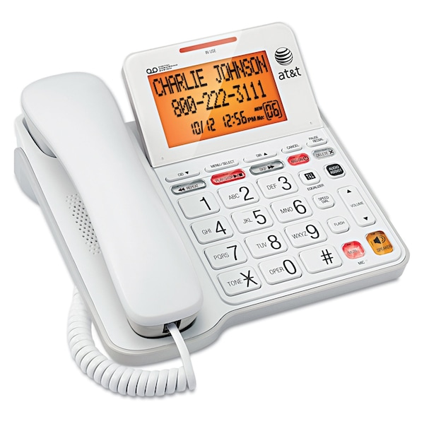 At&T AT&T CL4940 Standard Phone - White - 1 x Phone Line - Speakerphone - Answering Machine - CL4940