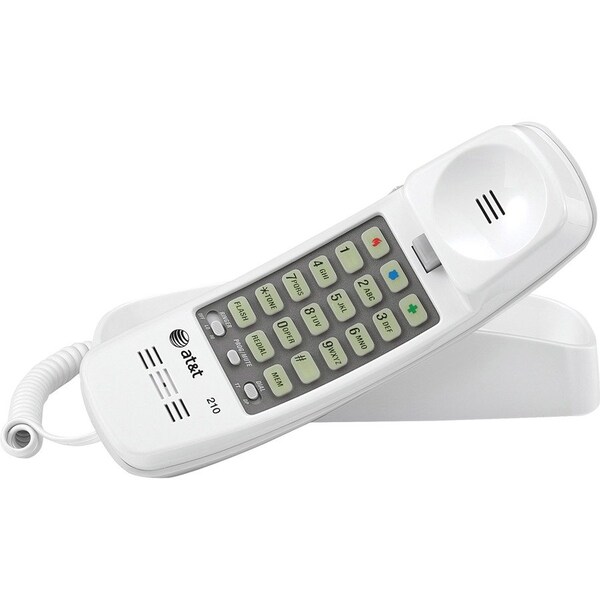 At&T AT&T ATT210WH Trimline Corded Phone - 1 x Phone Line(s) - White - ATT210WH