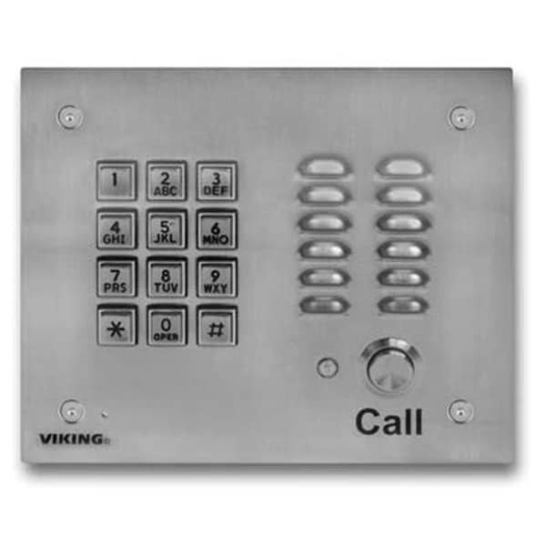Viking Viking K-1700-3EWP SS Handsfree Phone with Key Pad - VK-K-1700-3EWP