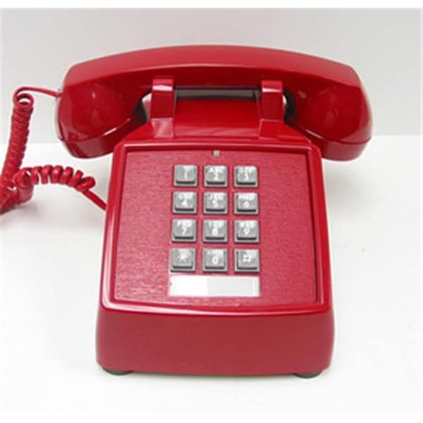 Cortelco Cortelco 250047-VBA-20MD Single Line Desk Telephone - Red - 250047-VBA-20MD