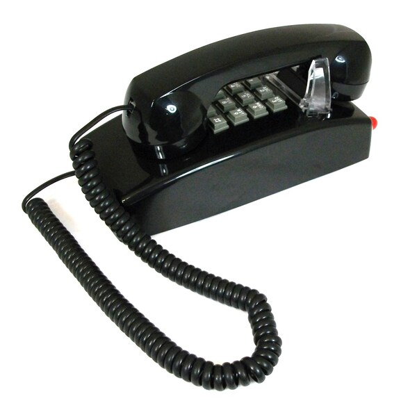Cortelco 255400AHCNDL Wall Phone w/Metal Cradle - 2554-AHCNDL-BK
