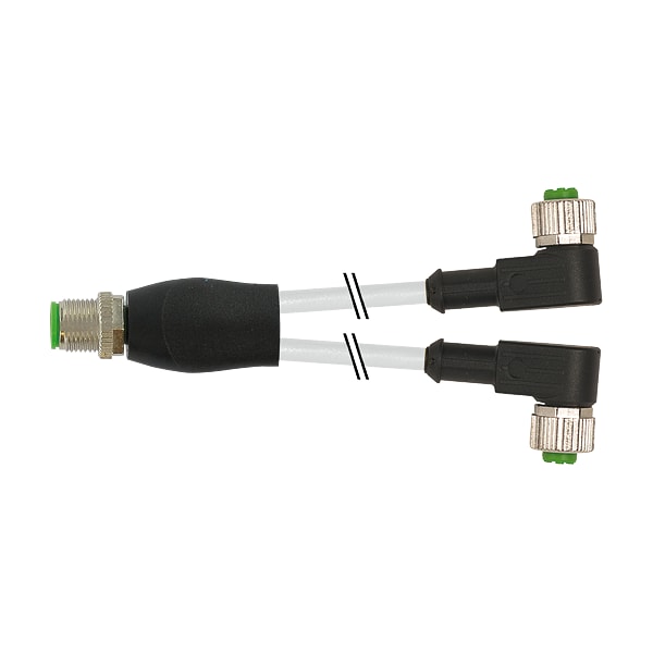 Murrelektronik M12 Y-DISTRIBUTOR / M12 FEMALE 90 Degree, PUR 3X0.34 GRAY, UL/CSA, drag ch 1.5m - 7000-40741-2330150