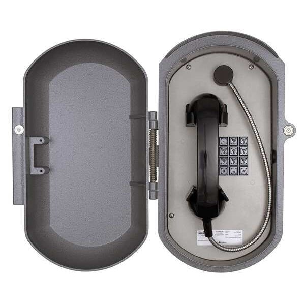 Guardian Telecom Aluminum Casting Telephone, Armored Cord, Wall Mount, Gray - ACT-40