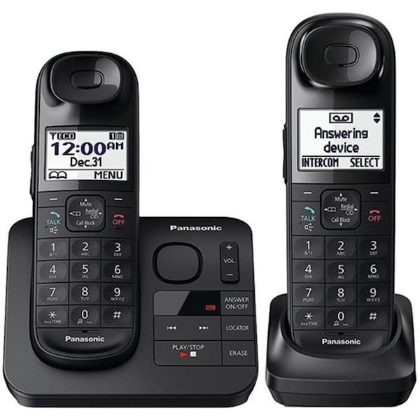 Panasonic Panasonic RA44523 Expandable Cordless Phone System with Comfort Shoulder Grip & Answering Machine - 2 Handsets - RA44523