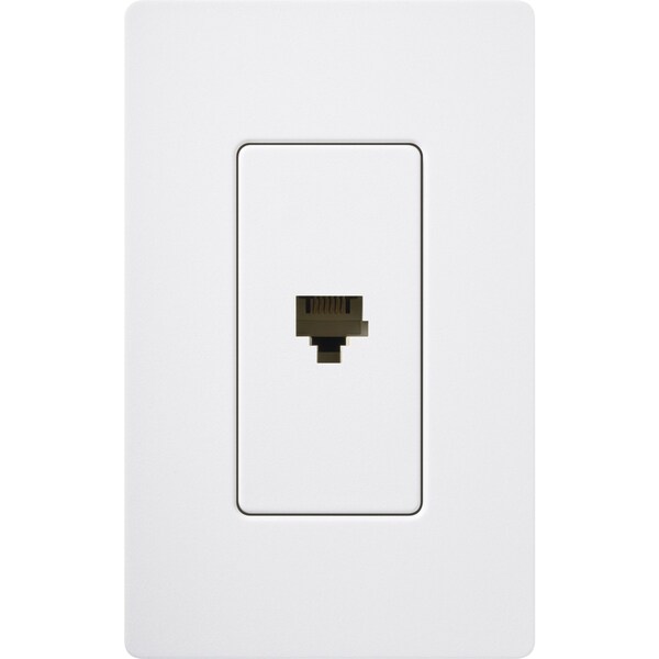 Lutron Lutron Satin Colors 1 Socket Telephone Faceplate - RJ-12 Phone - Snow - SC-PJ-SW