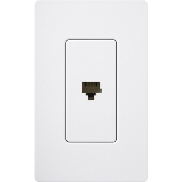 Lutron Lutron Satin Colors 1 Socket Telephone Faceplate - RJ-12 Phone - Snow - SC-PJ-SW