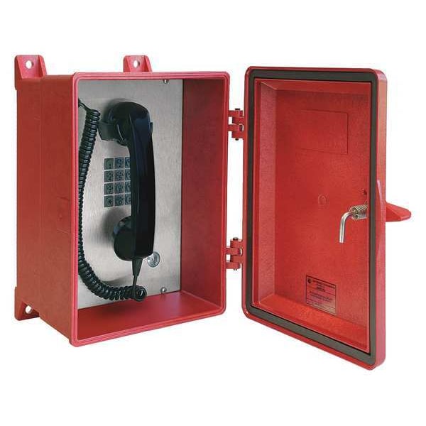Hubbell Gai-Tronics Telephone, NEMA 4X, Red, 1 Line - 354-001RD