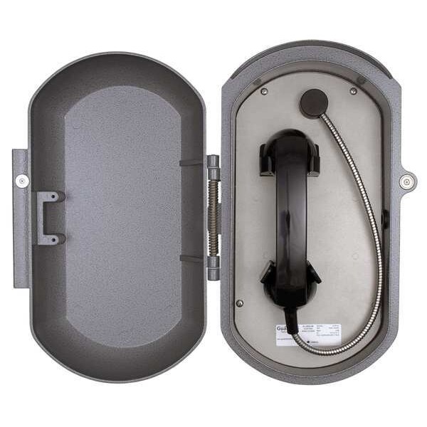 Guardian Telecom Aluminum Casting Ringdown Telephone, Armored Cord, Wall Mount, Gray - ACR-41-V