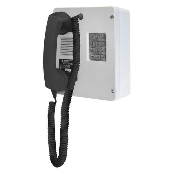 Hubbell Gai-Tronics Telephone, Industrial Indoor, Gray - 246-001H1