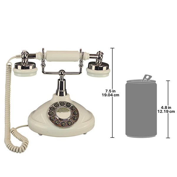 Design Toscano White Brittany Neophone 1929 Rotary Telephone - PM81920
