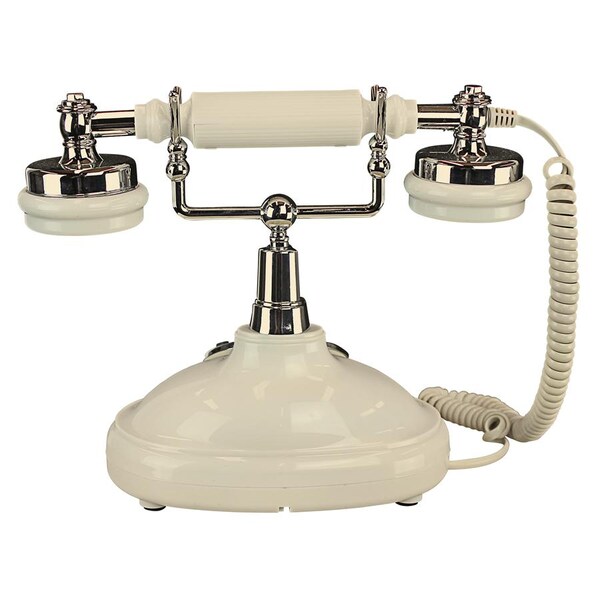 Design Toscano White Brittany Neophone 1929 Rotary Telephone - PM81920