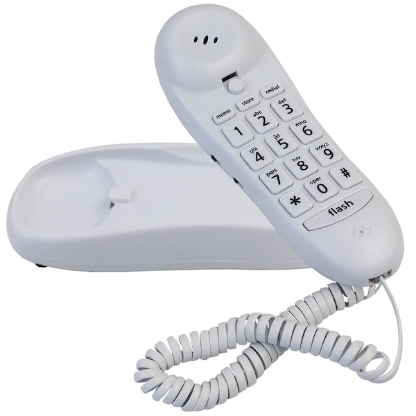 Blue Donuts Slimline White Colored Phone For Wall Or Desk With Memory - BD3494395