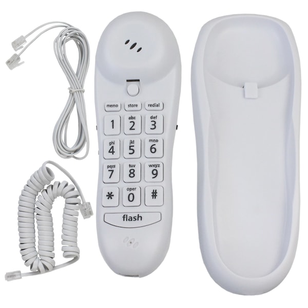 Blue Donuts Slimline White Colored Phone For Wall Or Desk With Memory - BD3494395