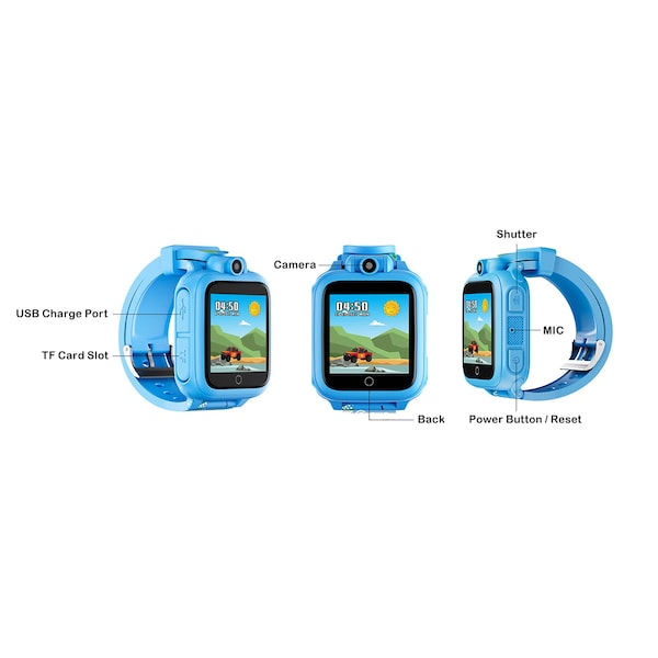 Contixo KW1 Smart Watch for Kids with Educational Games, HD Touch Screen, Camera & MP3 Music Player, Blue - KW1-BLUE