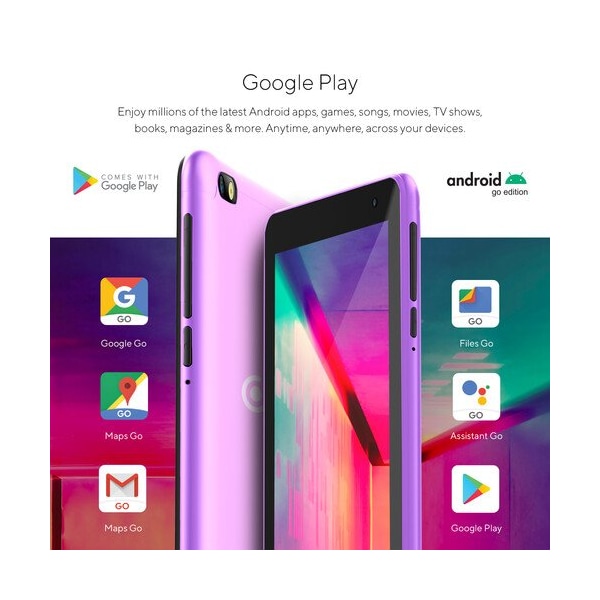 Core Innovations 7in Quad-Core Tablet with Headphones + Tablet Sleeve Purple - CRTB7001PR